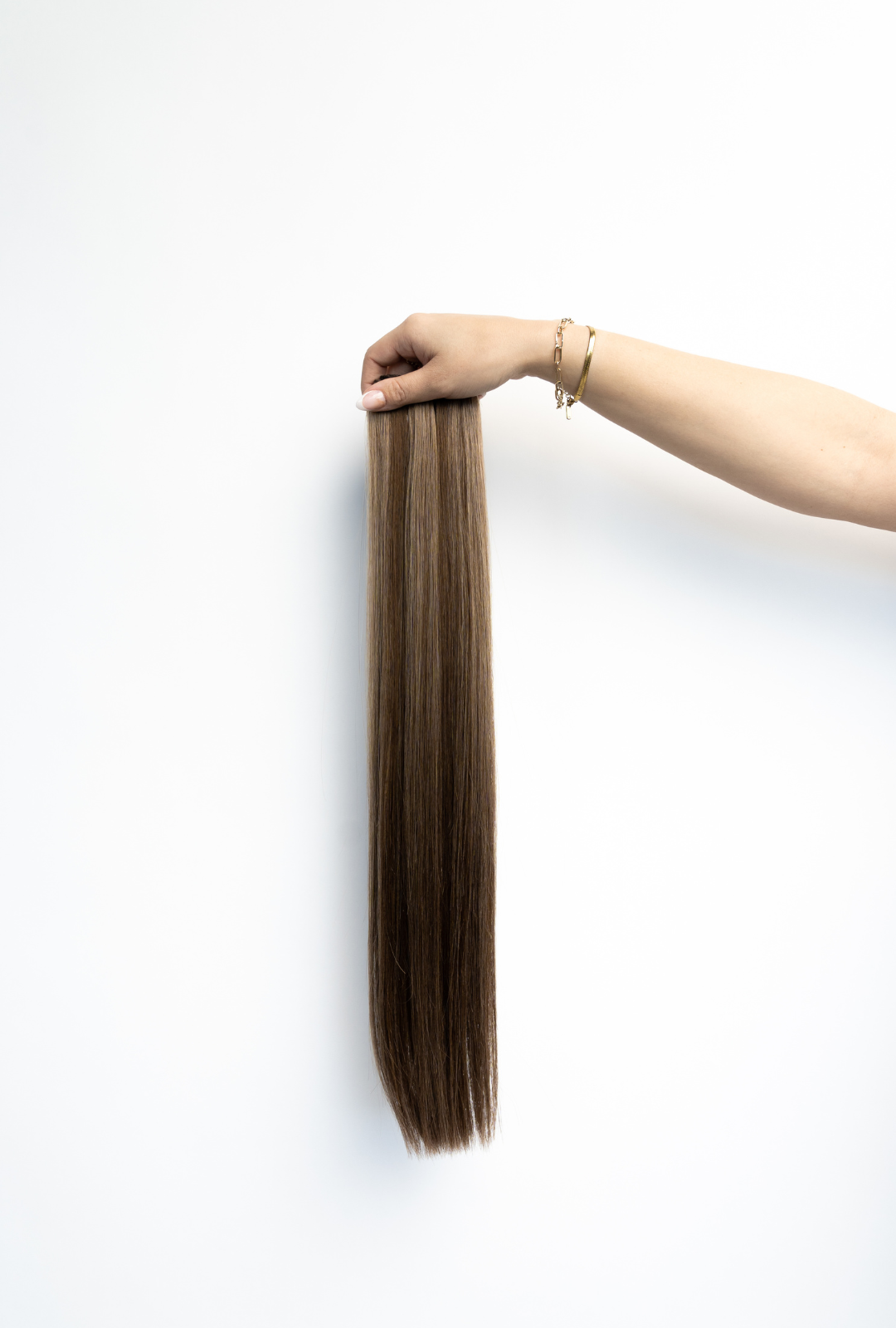 Laced Hair Machine Sewn Weft Extensions Dimensional #4/8 (Cappuccino)